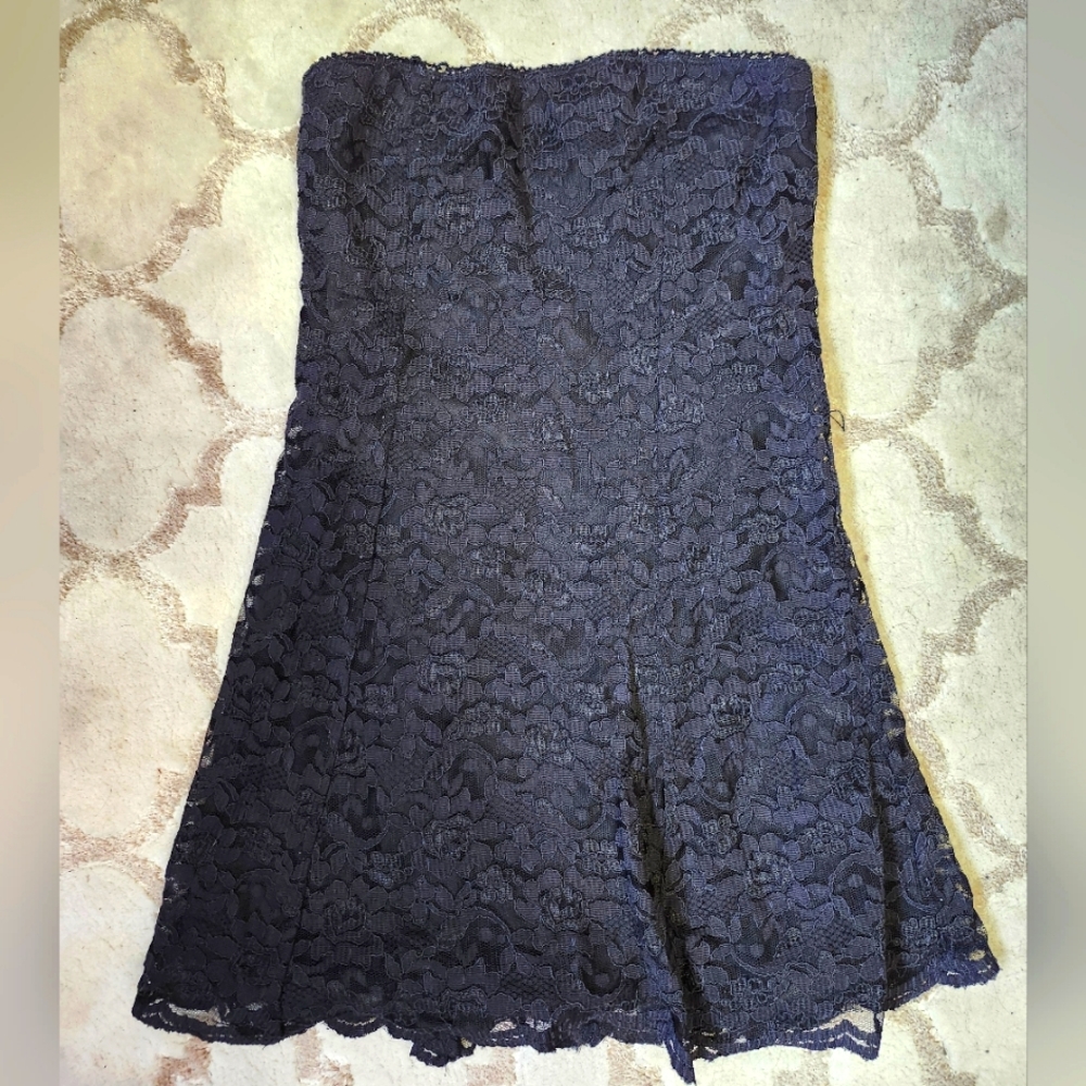 Strapless Lace Cocktail Dress